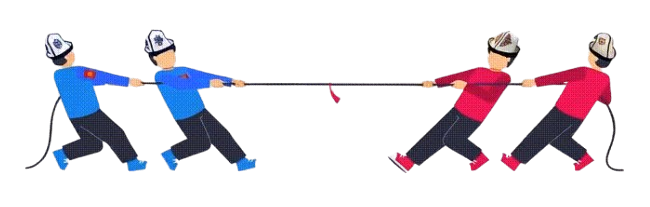 Команды перетягивают канат